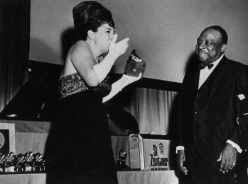 Katyna receives a Golden Grammy Award for “More” from Count Basie, Hollywood 1964